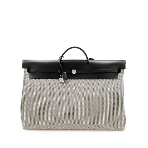 hermes herbag black and white|herbag zip cabine bag.